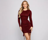 Robe mini froncée mignonne Keepin' Knit